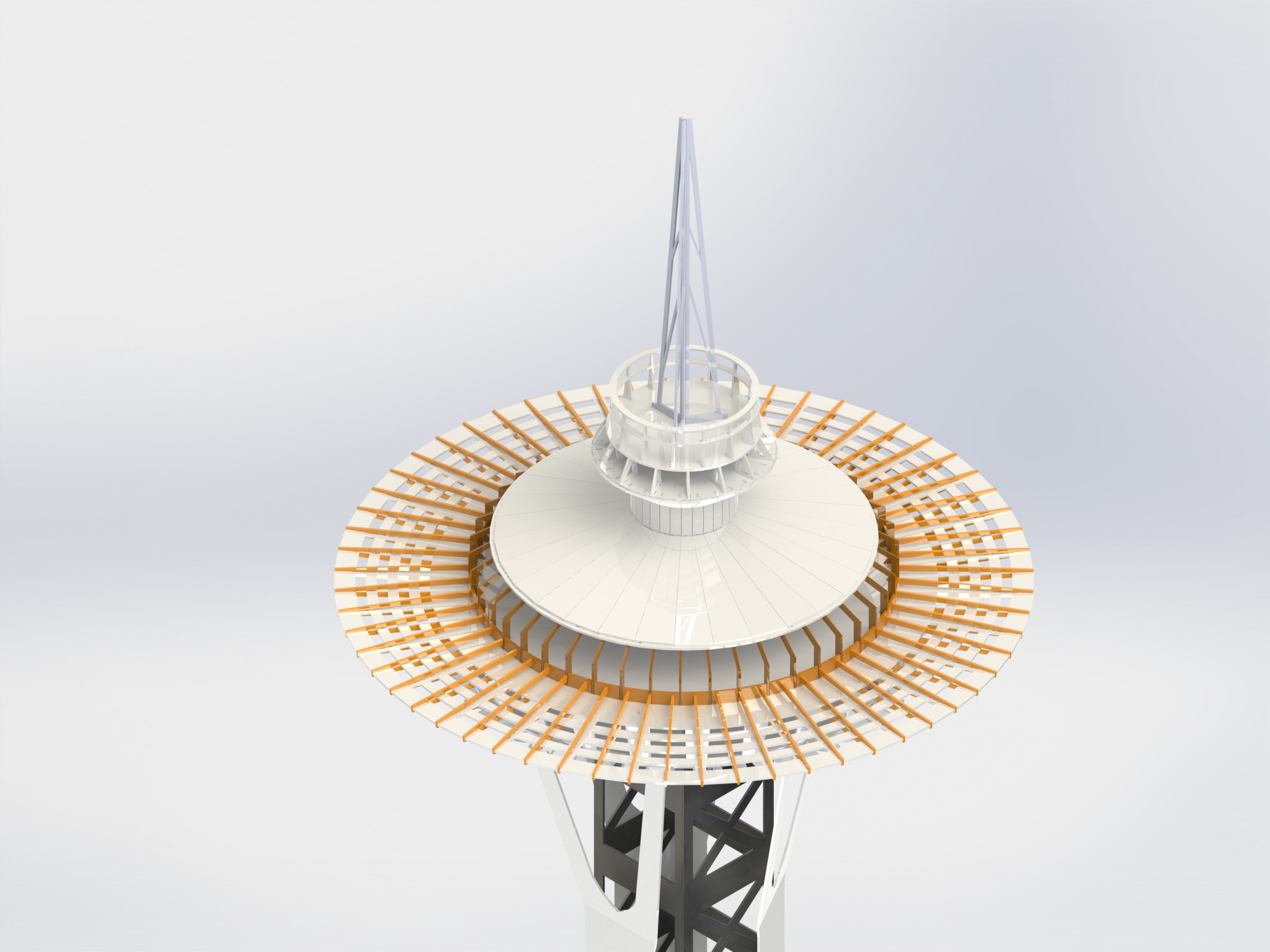 西雅图太空针塔，钣金拼图，3D拼图，metalcraft设计